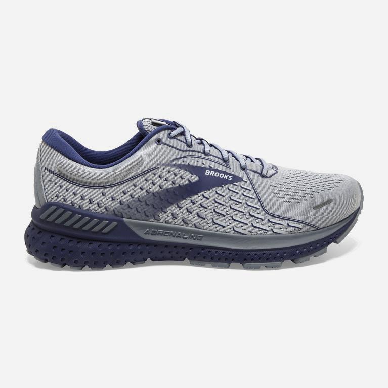 Brooks Adrenaline Gts 21 Mens Walking Shoes Ireland Grey/Tradewinds/Deep Cobalt (JLYR-76125)